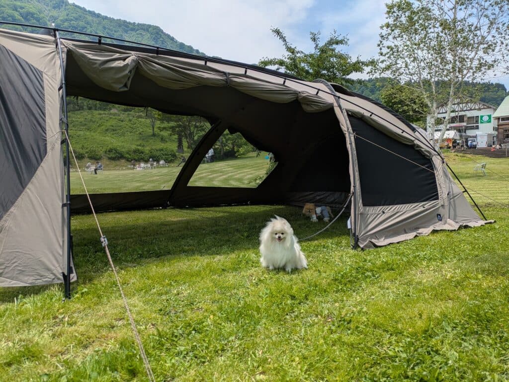 NEWテント・BODEN（ボーデン）でぽぽちとぱぴちと過ごす、のんびり池畔キャンプ【ヒーリングガーデンたかなみ】