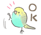 セキセイインコの家族スタンプ